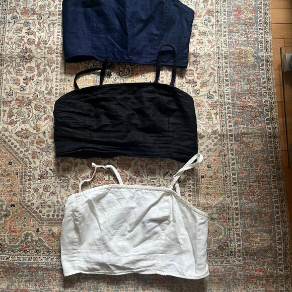 GAP Linen/Cotton Blend Tops in White, Black and Navy, Size M - Picture 3 of 4